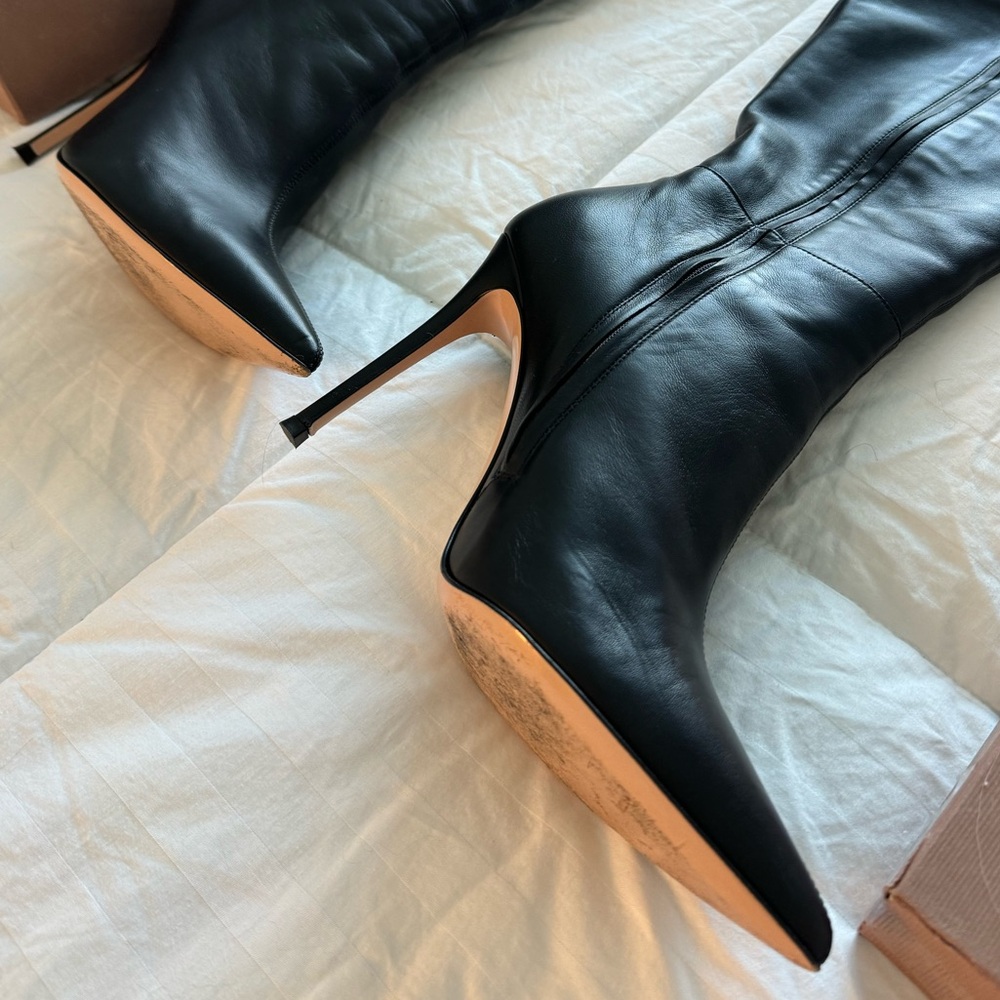 Gianvito Rossi Over The Knee Trinity Black Boots - Picture 10 of 12
